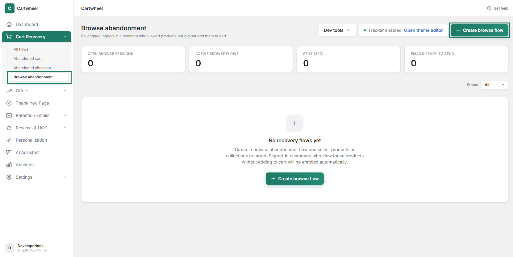 Create browse abandonment sequence
