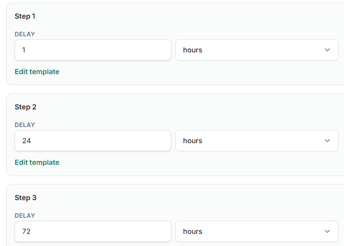 Schedule campaigns settings with start and end date pickers