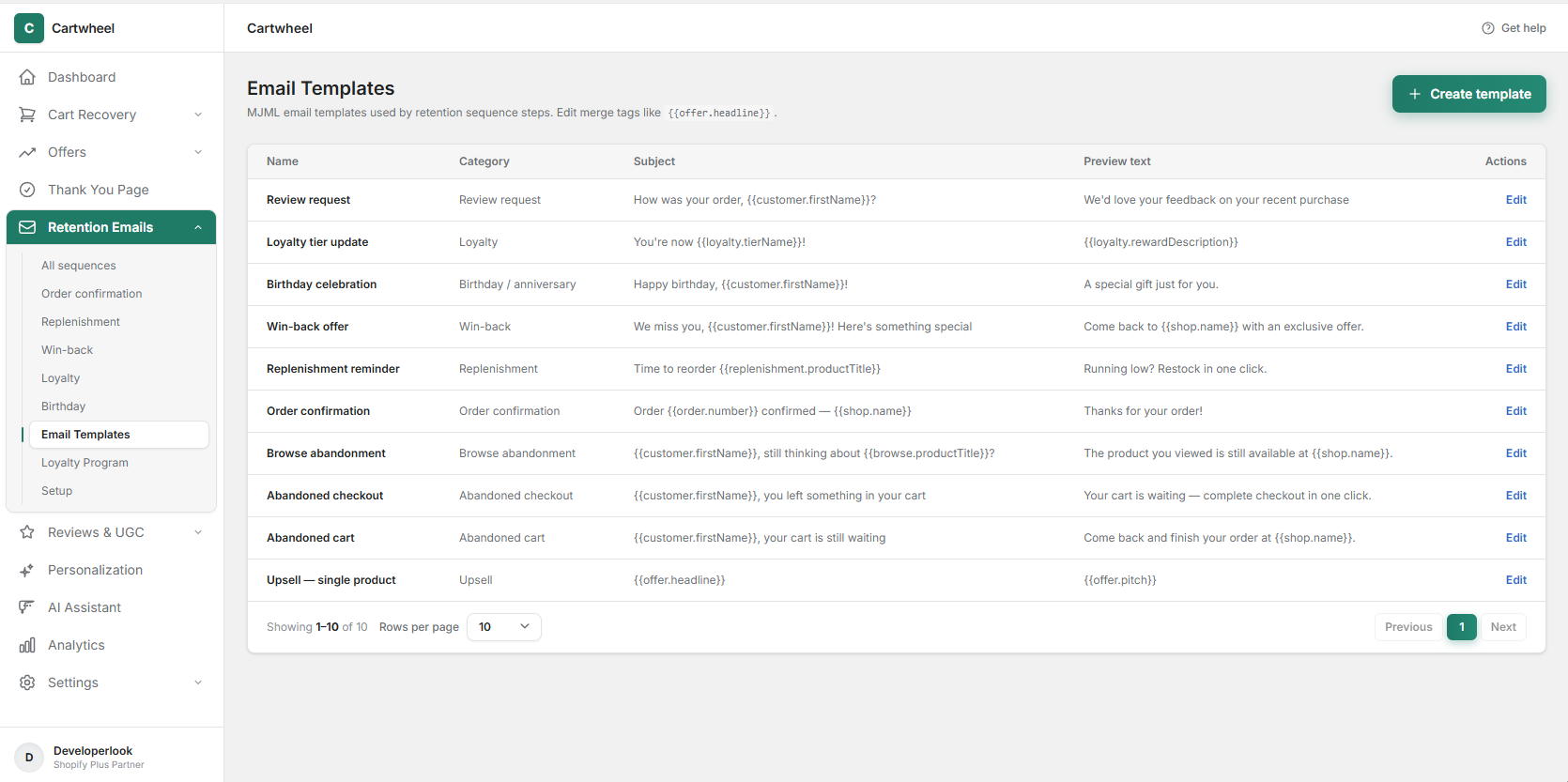 Visual email template builder with live mobile and desktop preview