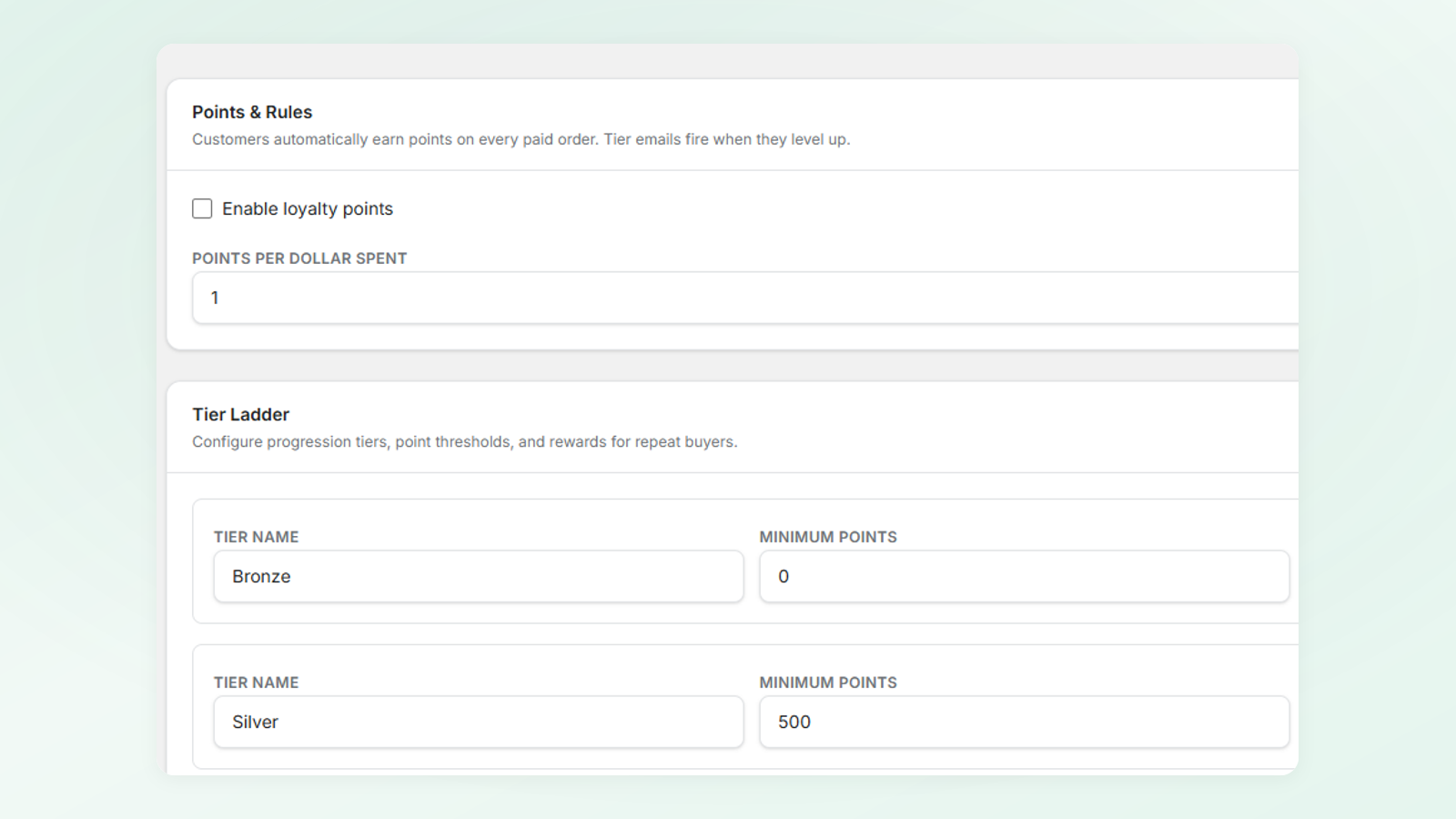 Loyalty Program preview