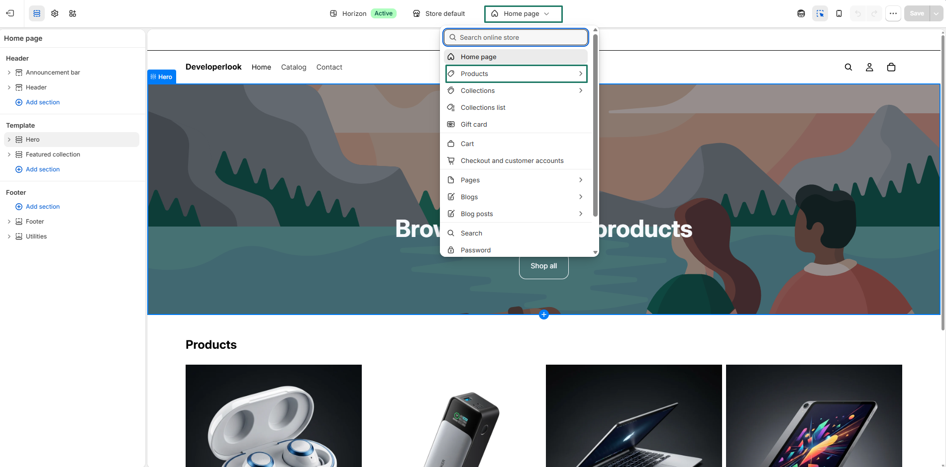 Selecting thank-you page and order status page targets