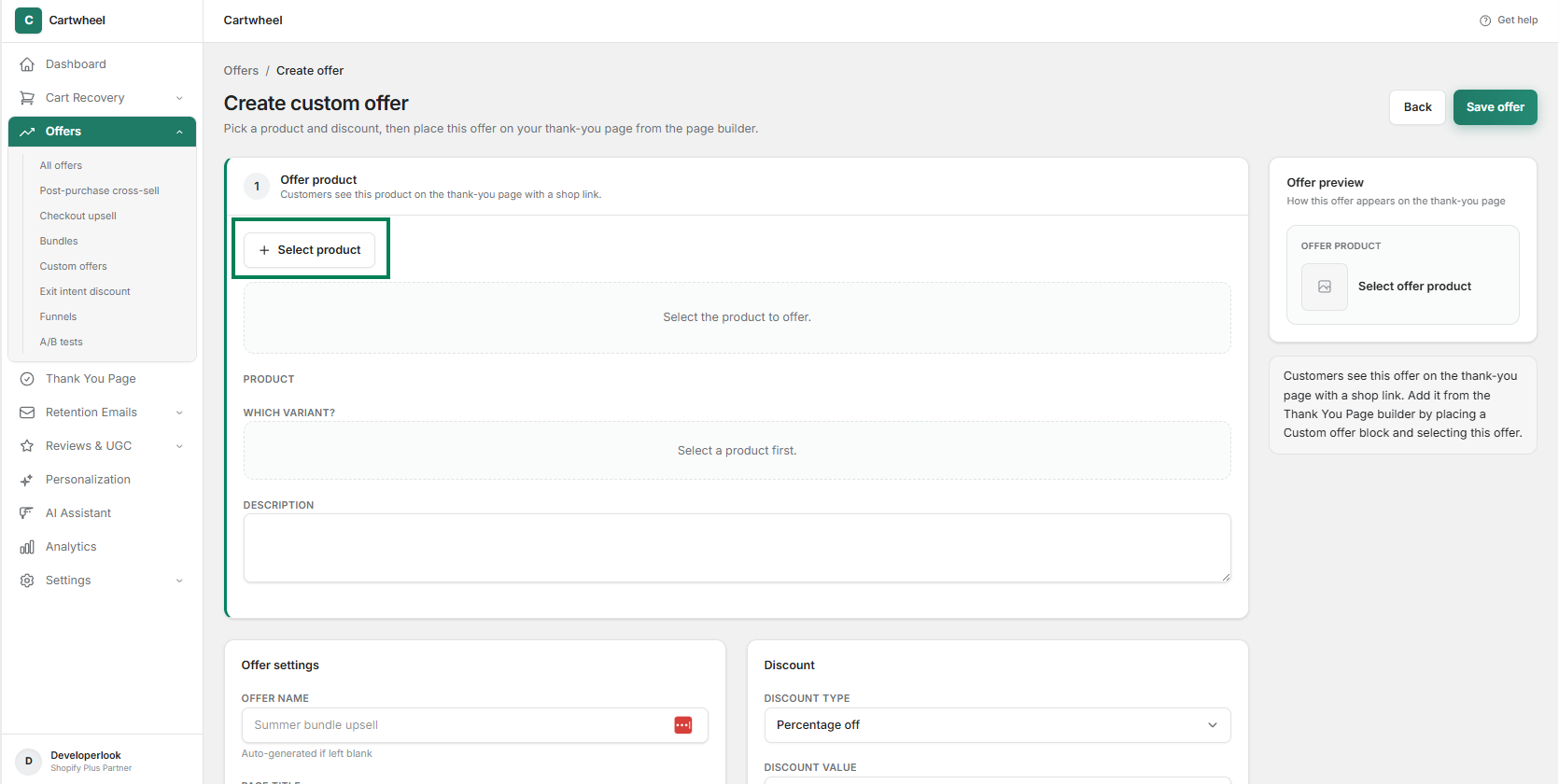 Shopify product and variant selection modal